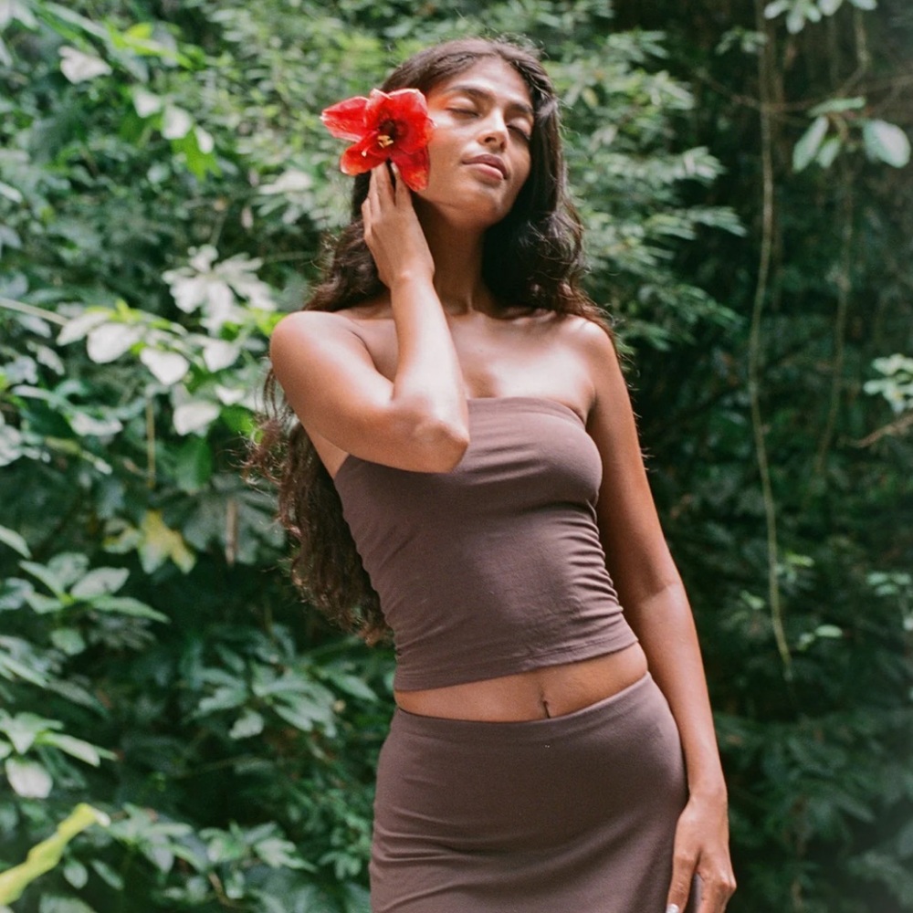 SOLD: Indigo Luna Full Moon Tube Top in Carob | Brown Tube Top